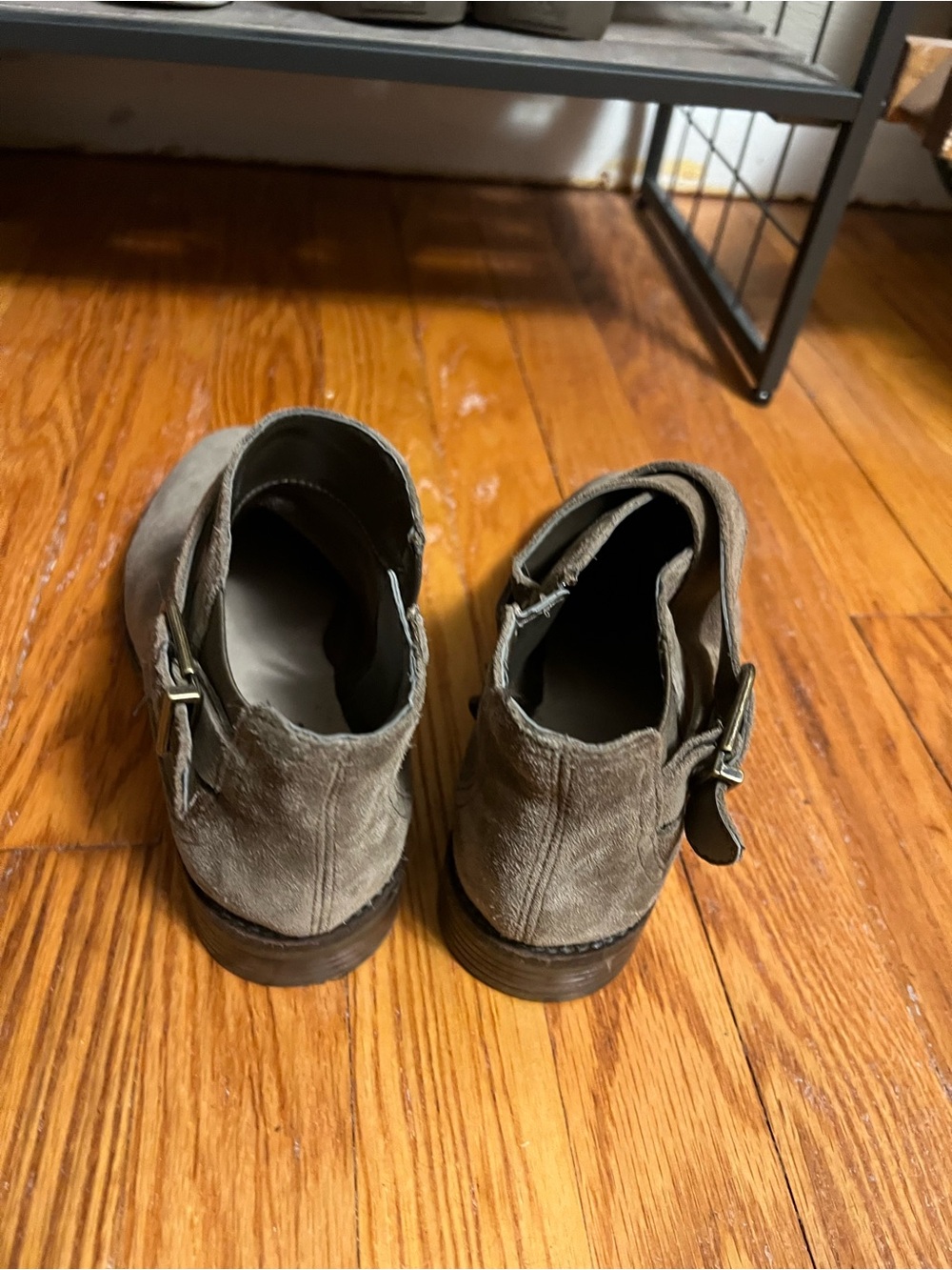 Clarks Taupe Suede Women's Chukka Boots with Side Buckle